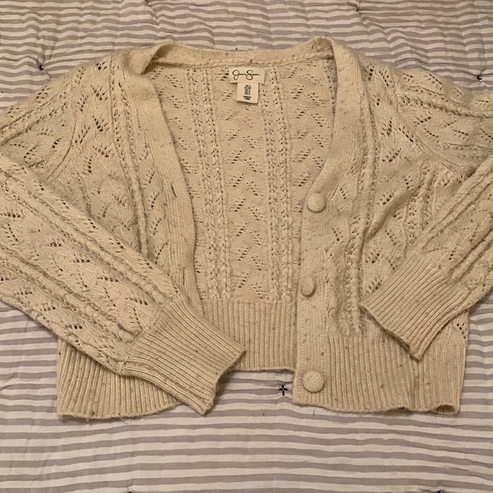 Jessica Simpson cream cropped cardigan